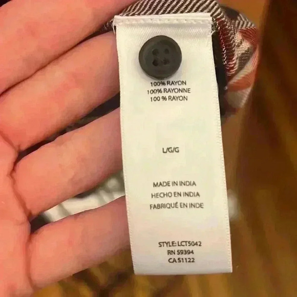 BeachLunchLounge Collection Plaid Shirt-Sz L - Picture 4 of 5